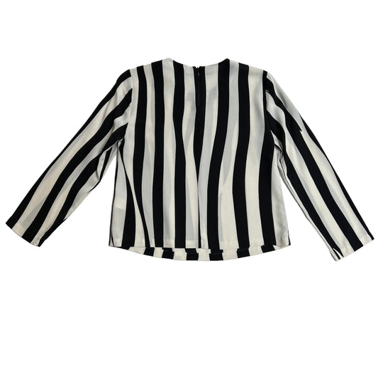 Black & White Striped Silk Blouse - XS