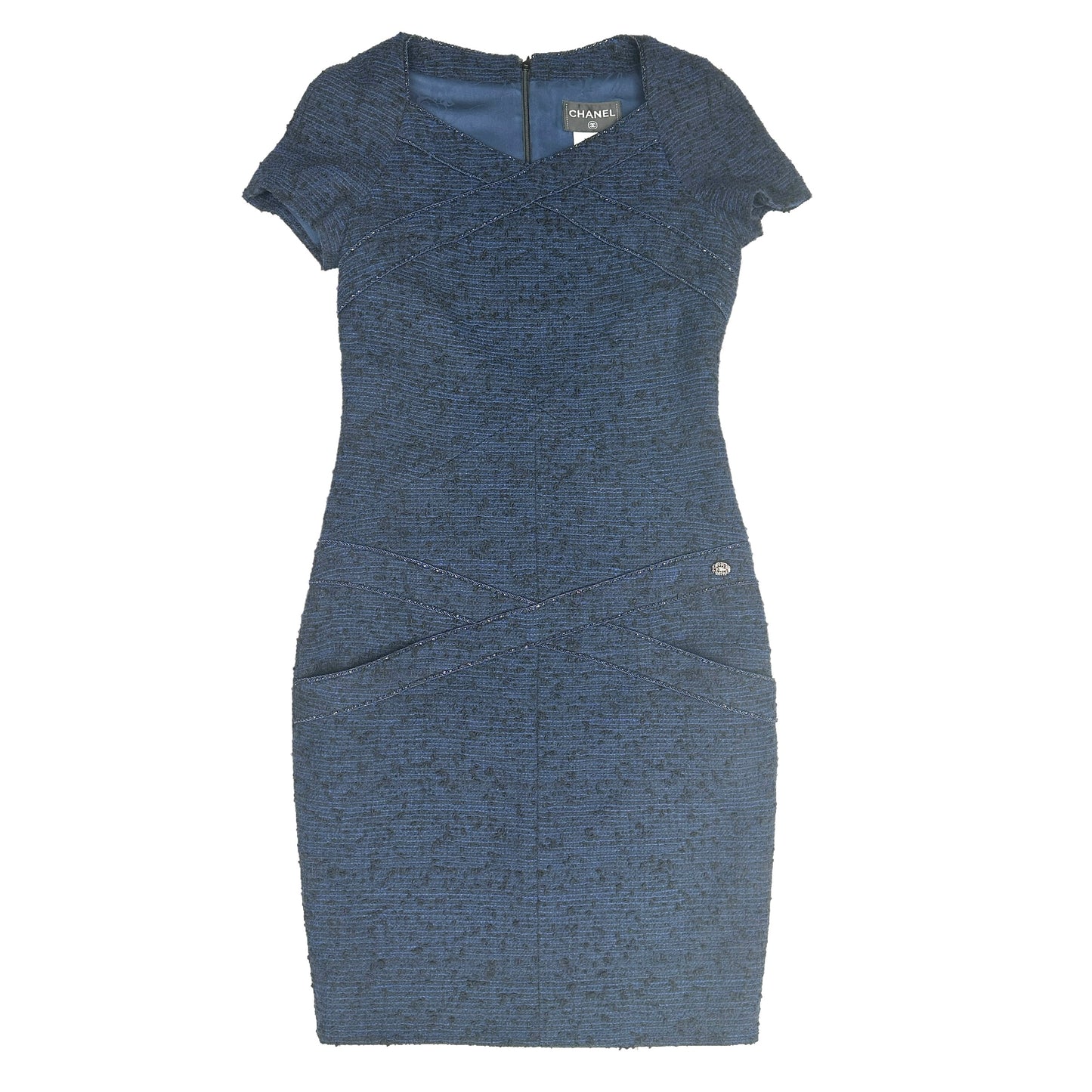 Navy Tweed Dress - 6