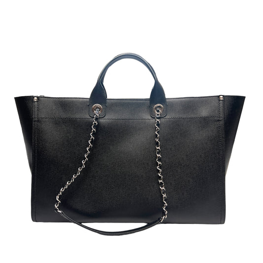 Black Leather Deauville Bag w/Studs