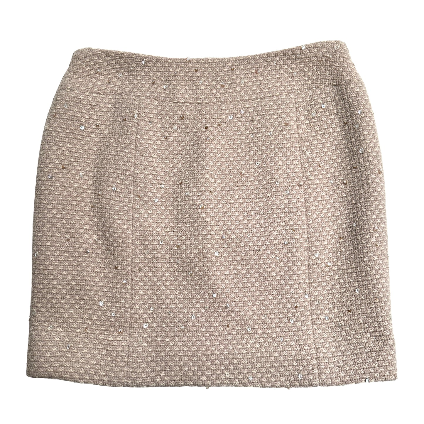 Beige Sequined Tweed Skirt - S