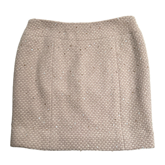 Beige Sequined Tweed Skirt - S
