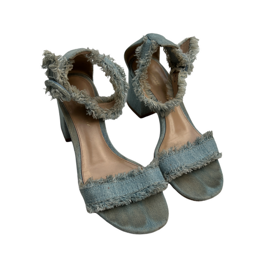 Denim Heeled Sandals - 6.5