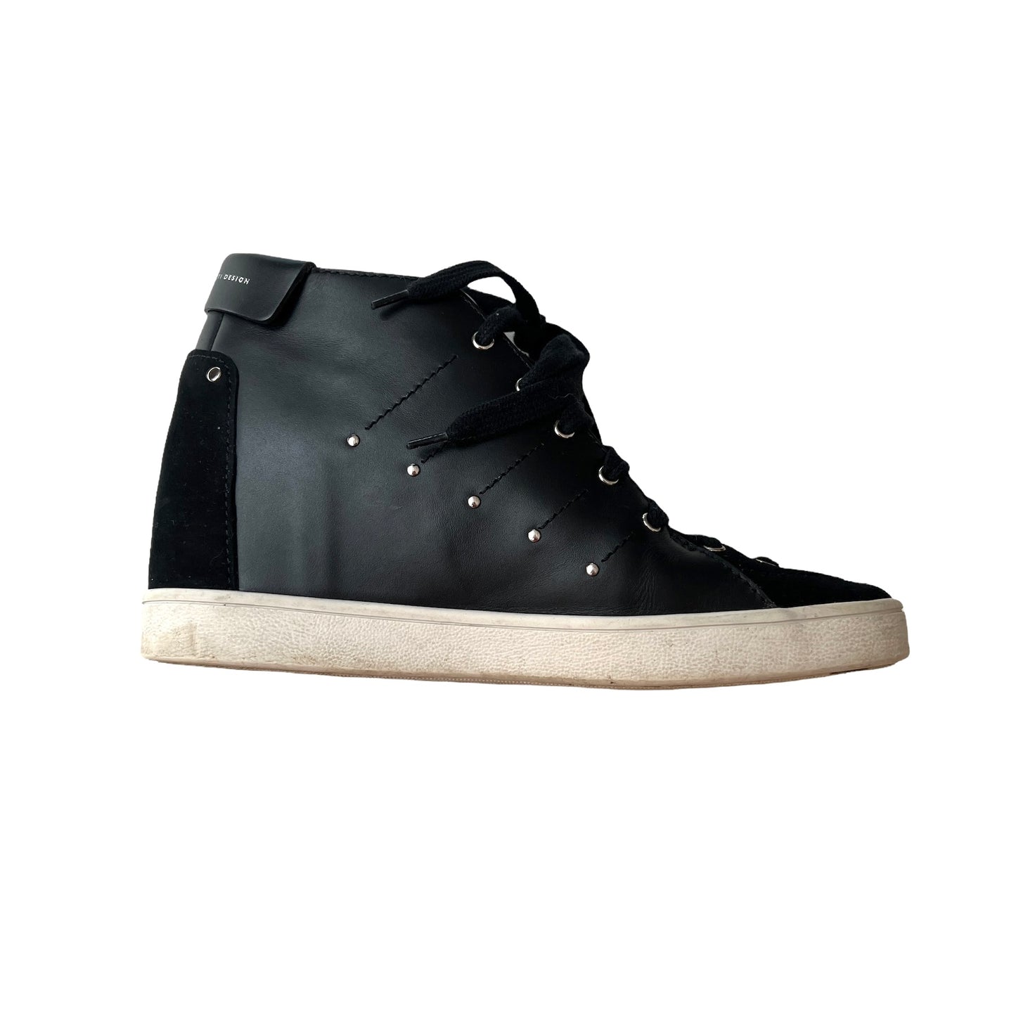 Black Leather and Suede Sneakers - 7.5