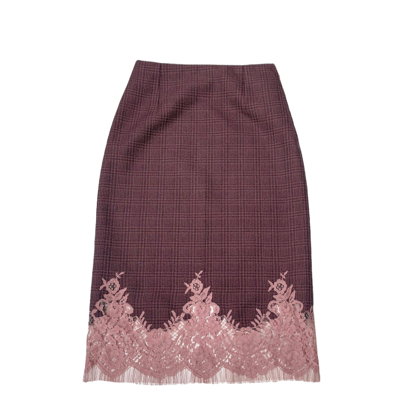 Burgundy Checker Skirt - S