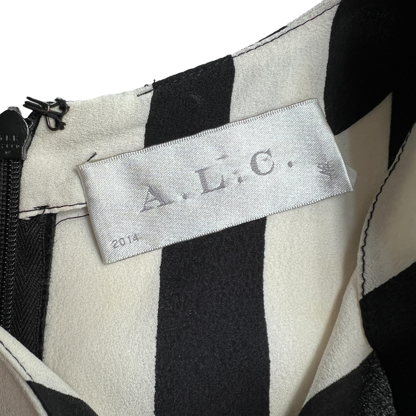 Black & White Striped Silk Blouse - XS