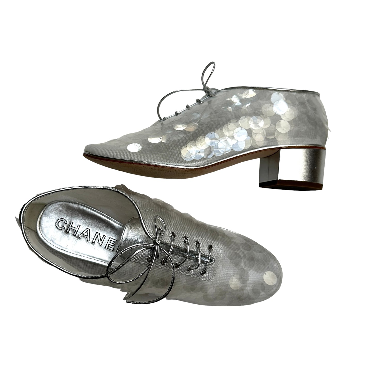 Silver Sequins Loafers - 9.5