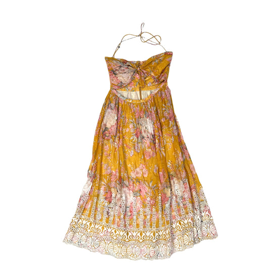 Yellow Bustier Flowery Dress - 2