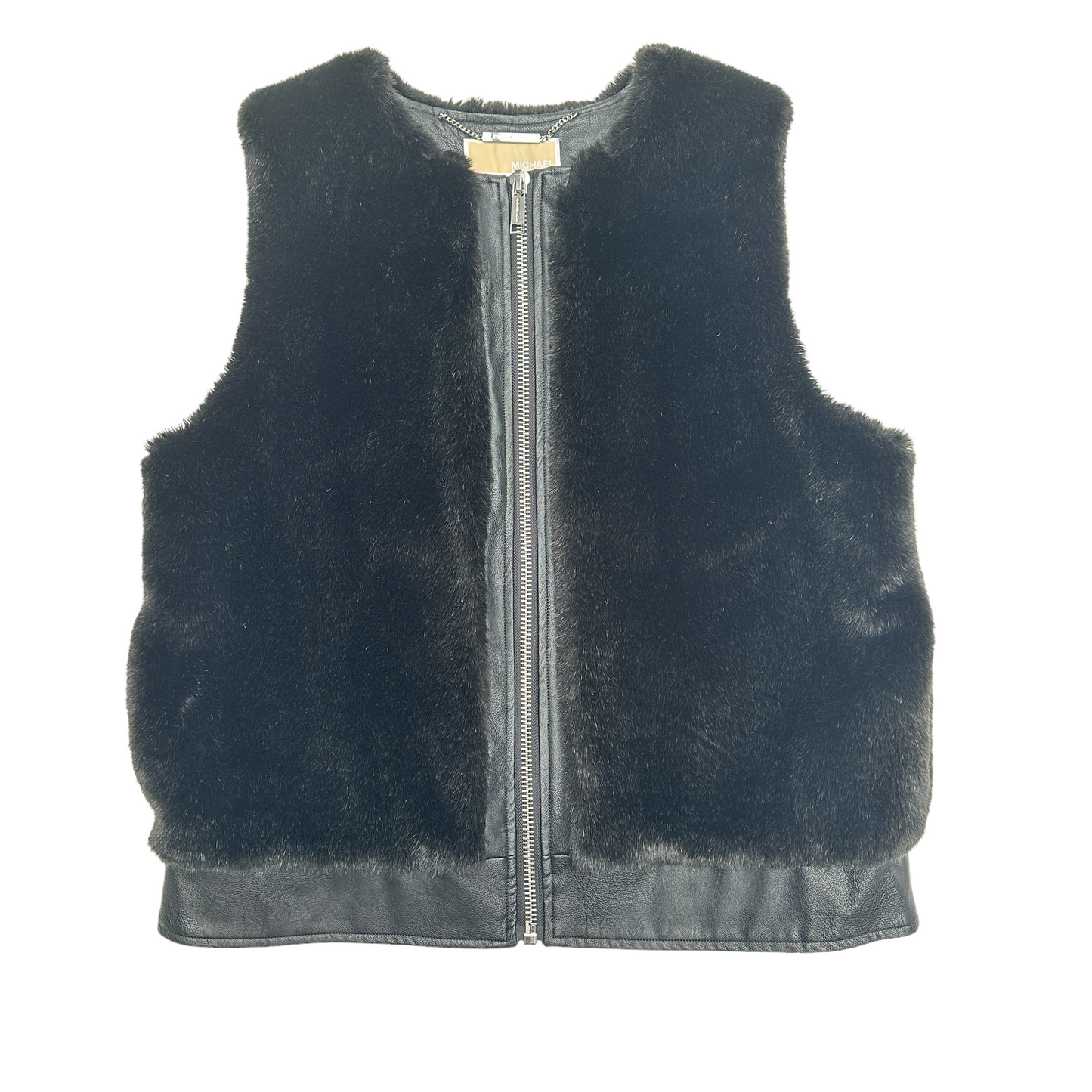 Black Furry Vest - M