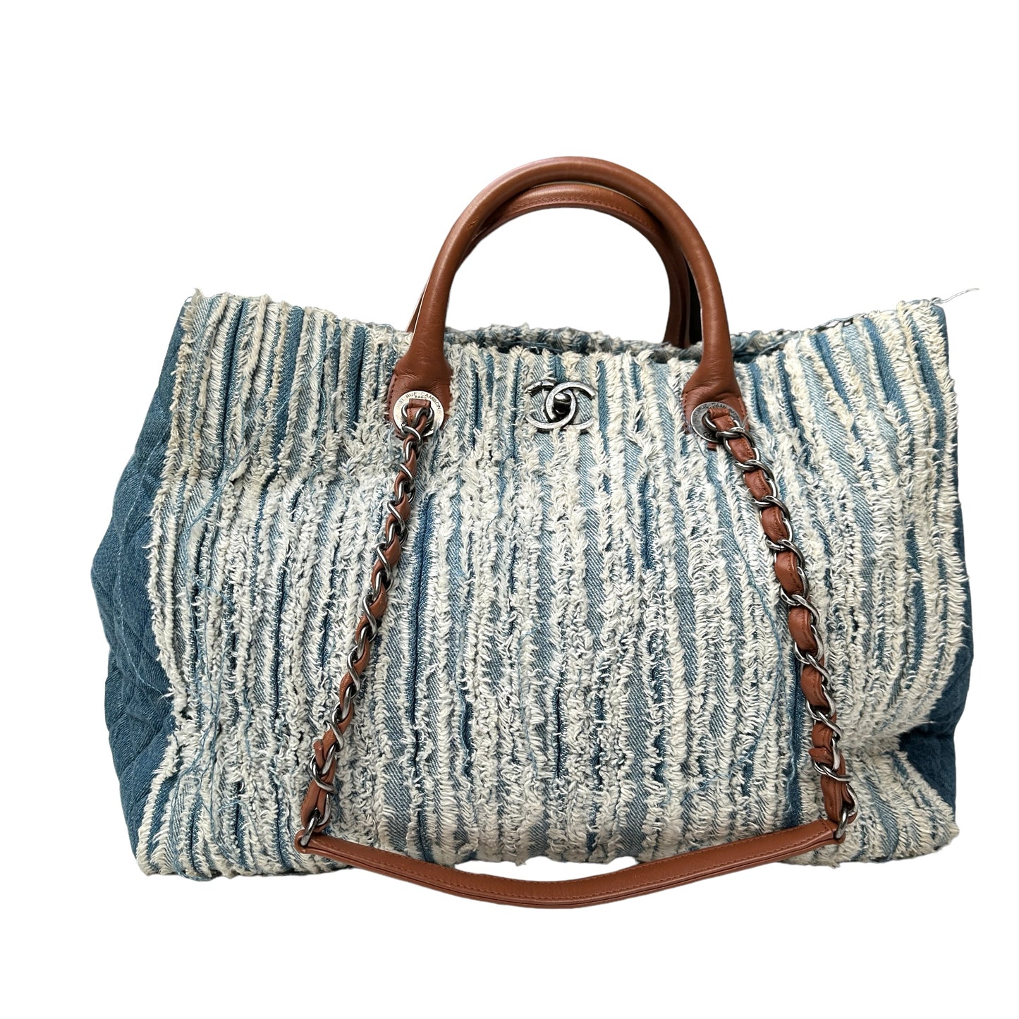 Denim Tote with Raw Hems