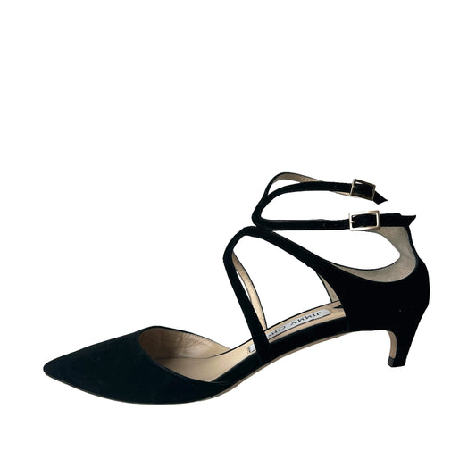 Black Suede Kitten Heels - 7