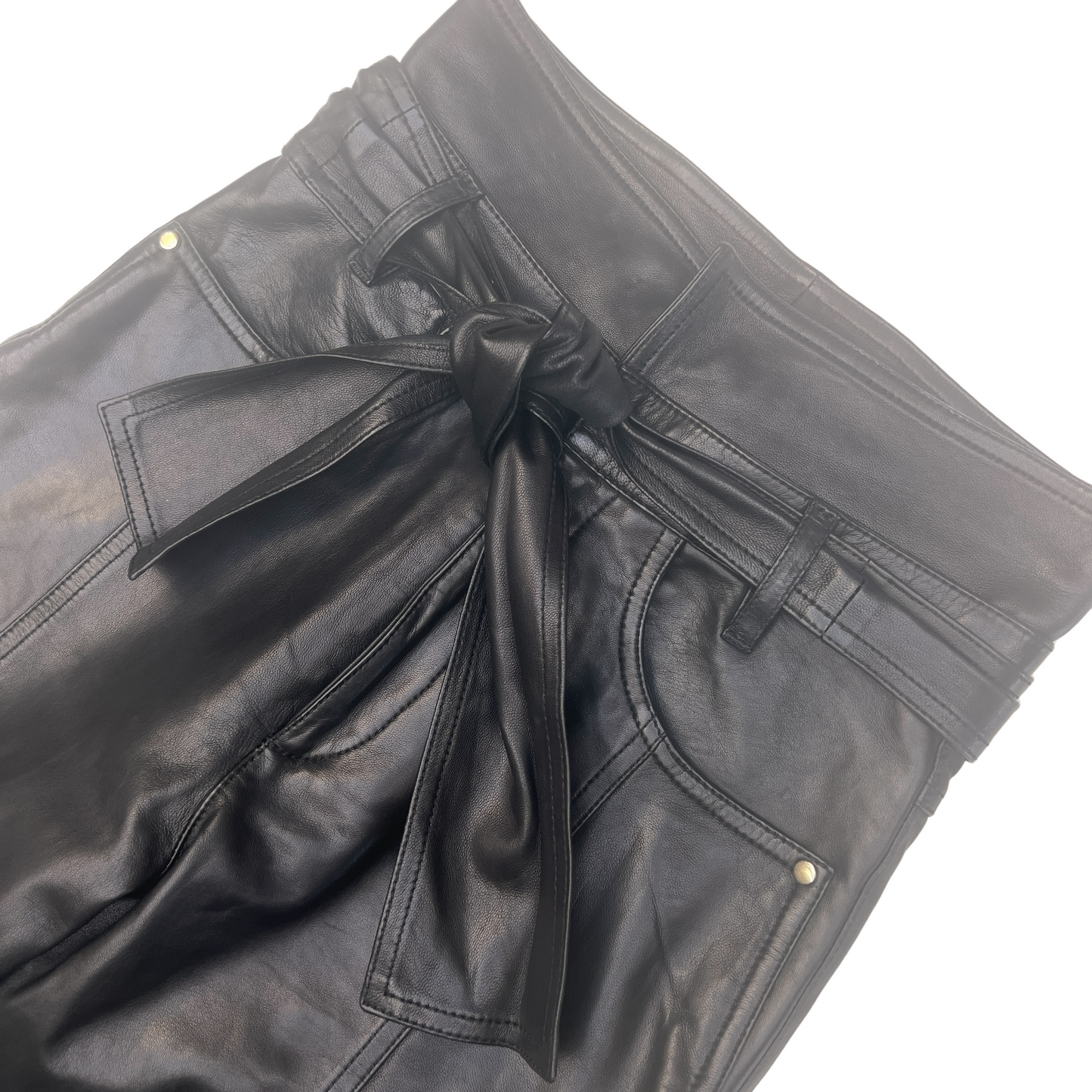 2020 Black High Waisted Leather Pants - XS