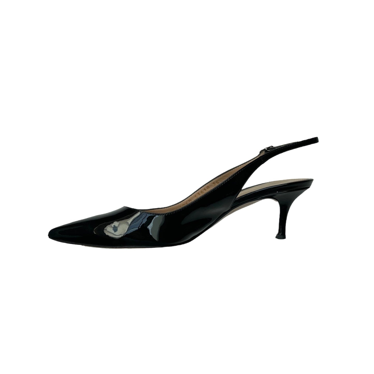 Black Patent Leather Kitten Heels - 5.5