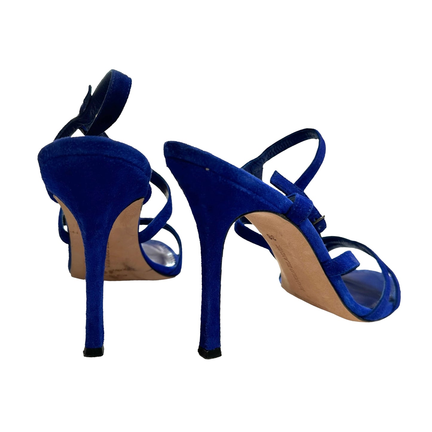Blue Suede High Heels - 8