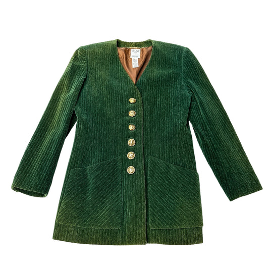 Green Textured Vintage Blazer - S/M