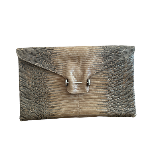 Python Embossed Clutch