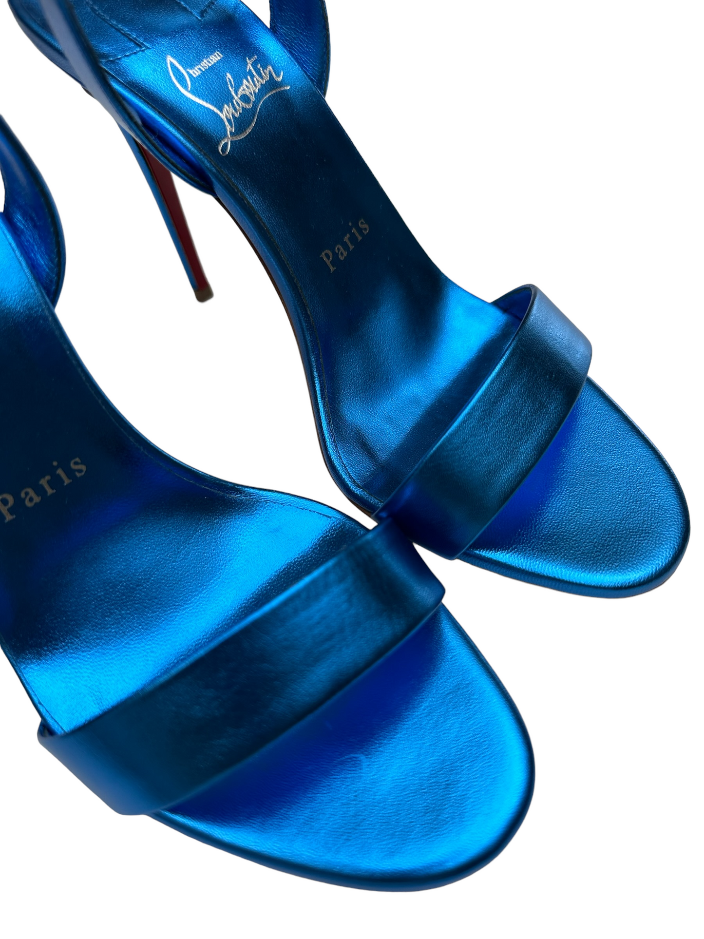 Blue Patent Leather Heels - 7