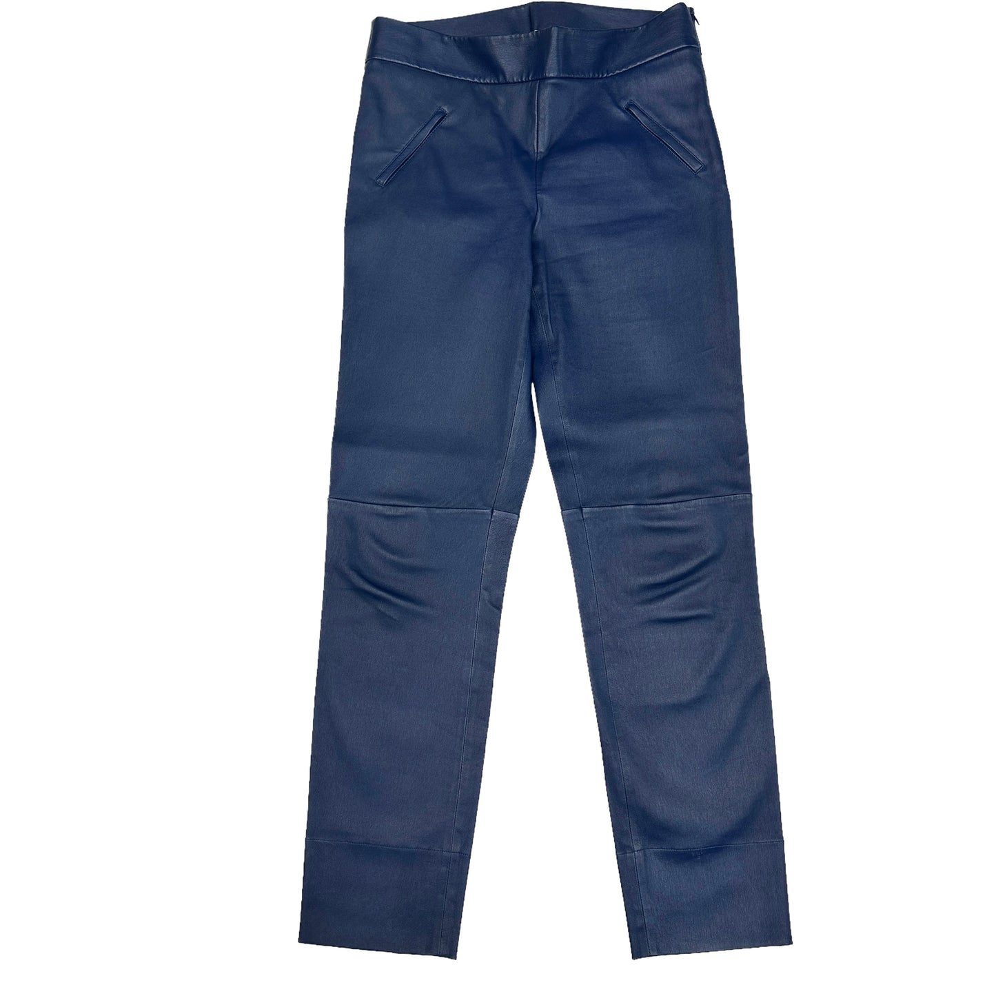 Blue Leather Pants - M