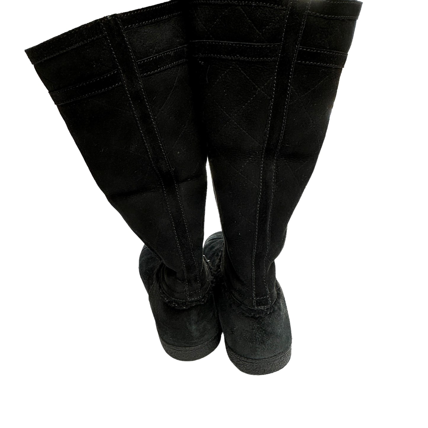 Black Suede Boots  w/Fur Lining - 10.5