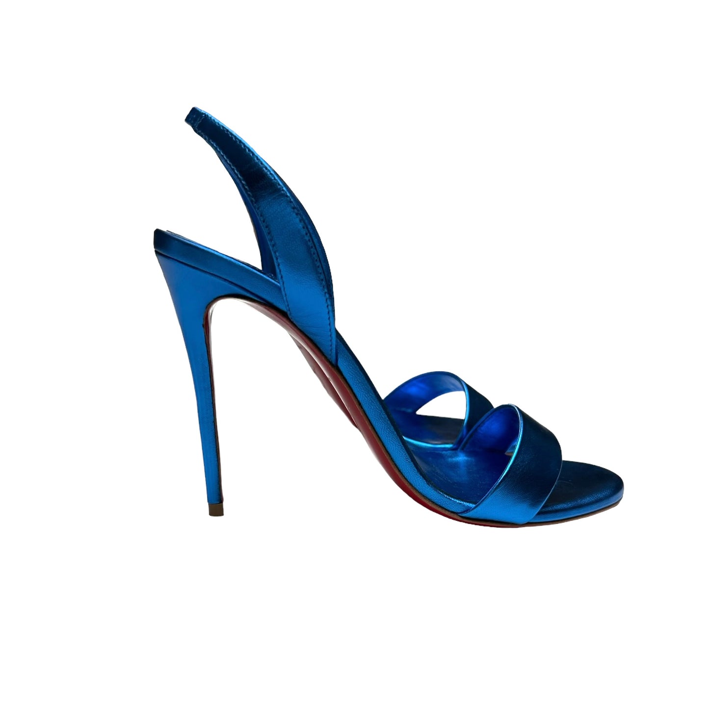 Blue Patent Leather Heels - 7