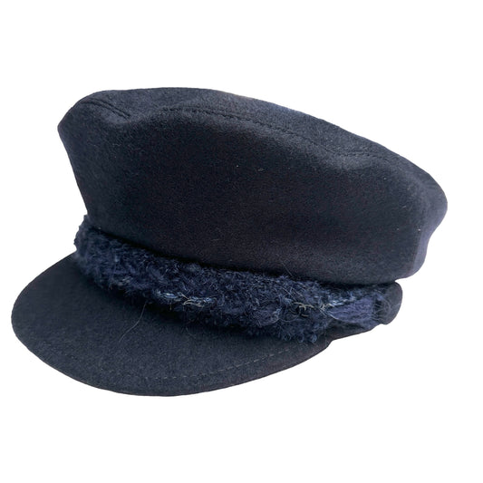 Navy Newsboy Hat - M