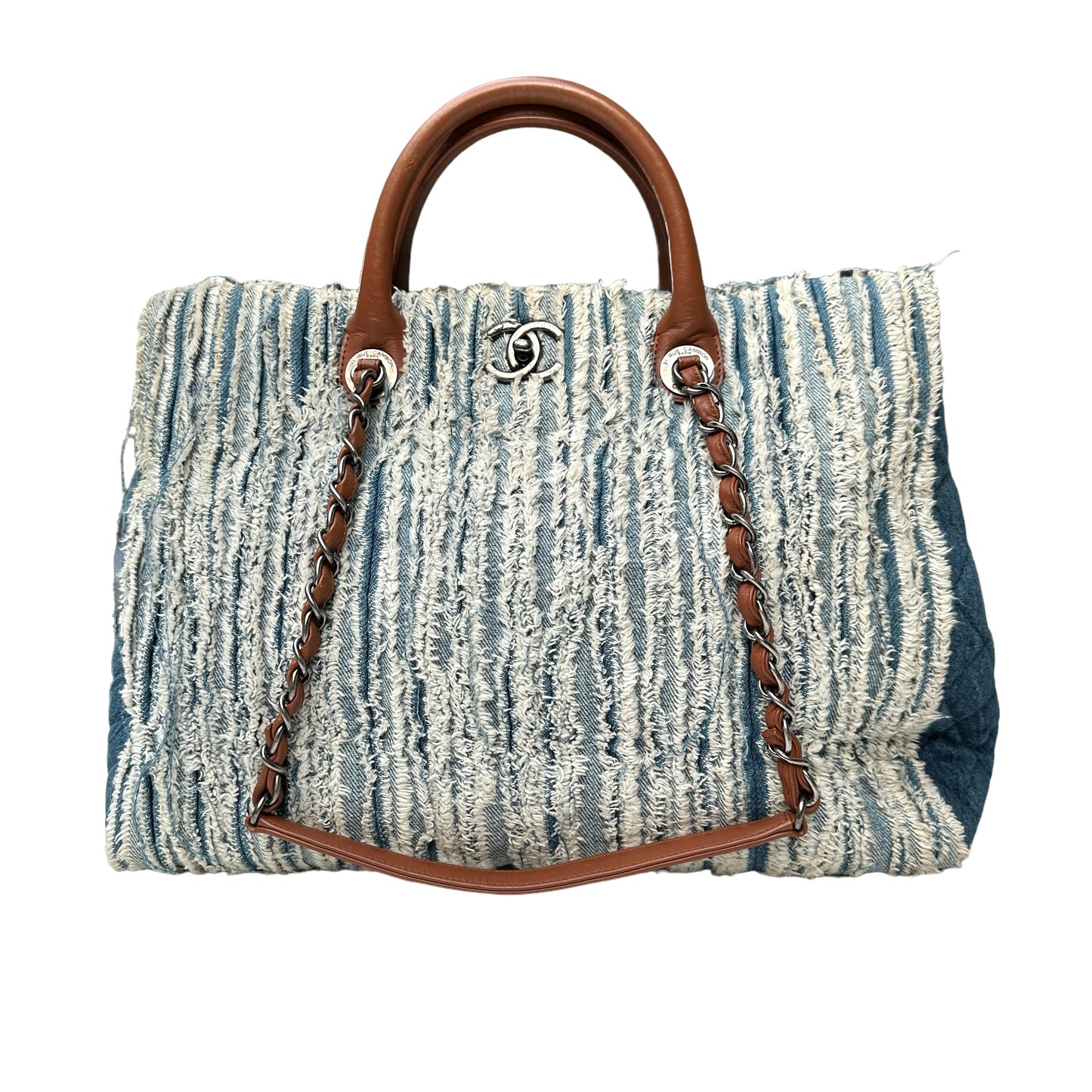 Denim Tote with Raw Hems