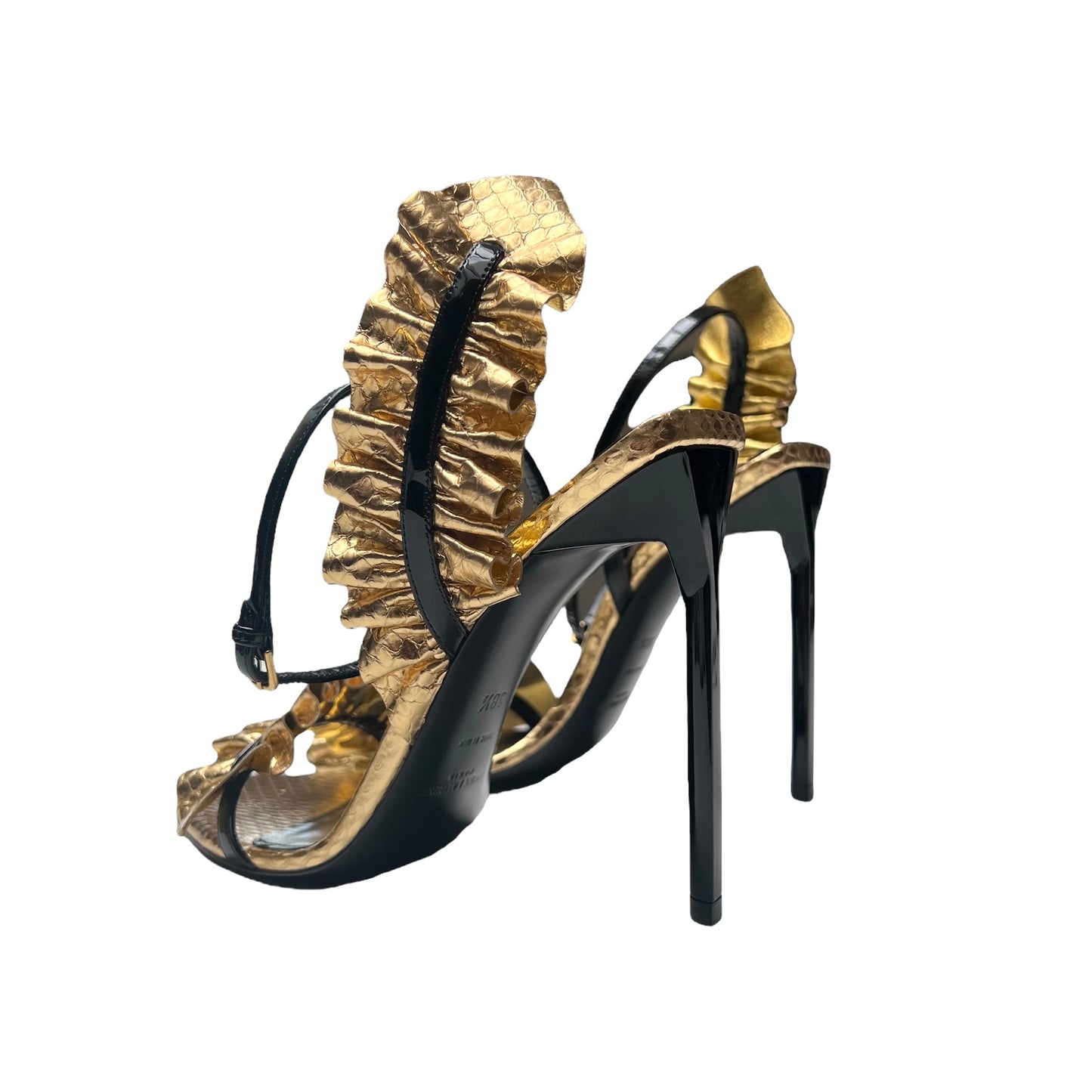 Black and Gold High Heels - 8.5