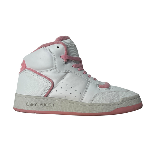 White and Pink High Top Sneakers - 8