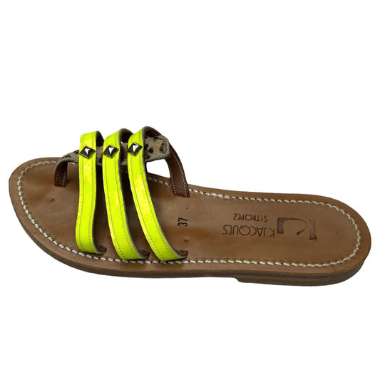 Neon Yellow Slides - 6.5