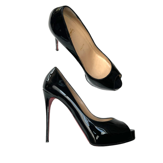 Black Patent Platform Heels - 11