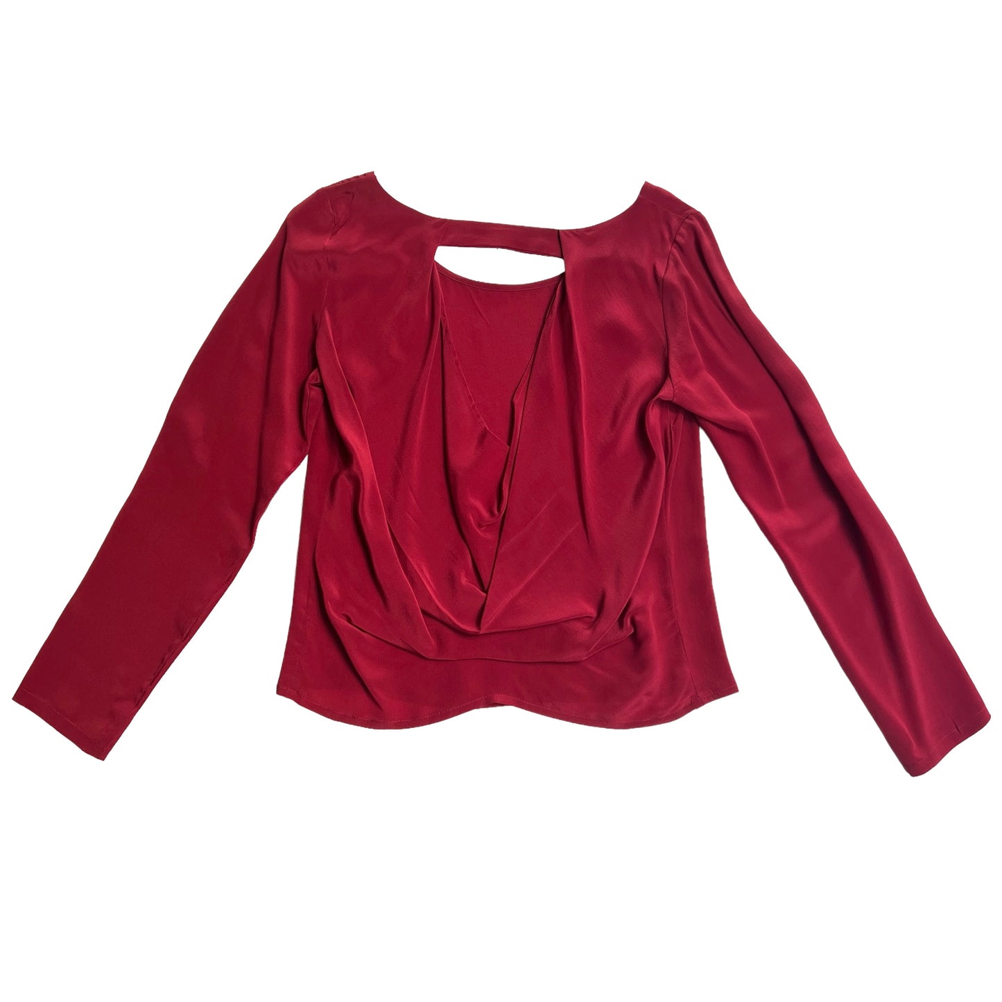 Red Silk Blouse - S