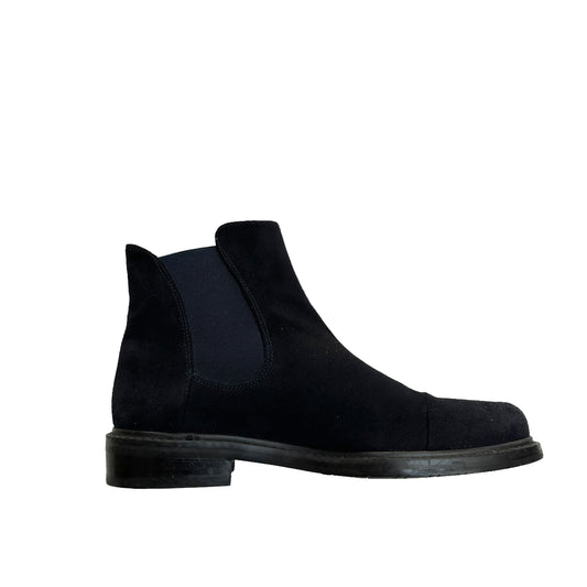 Navy Suede Chelsea Boots - 5