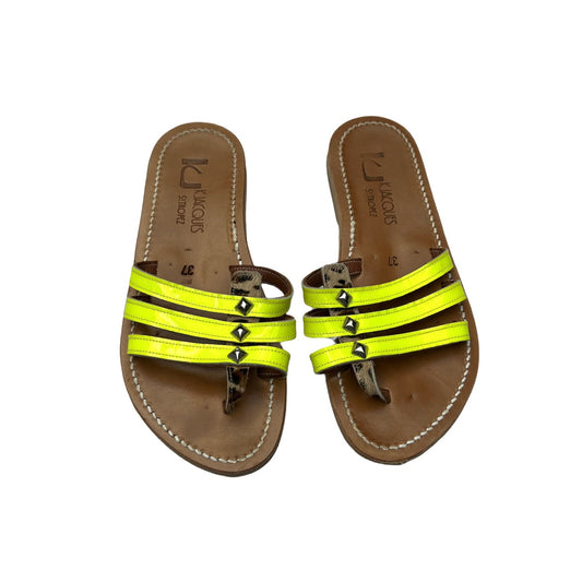 Neon Yellow Slides - 6.5