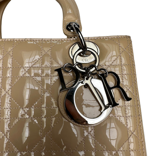 Cream Patent Cannage Lady Dior Bag