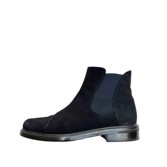 Navy Suede Chelsea Boots - 5