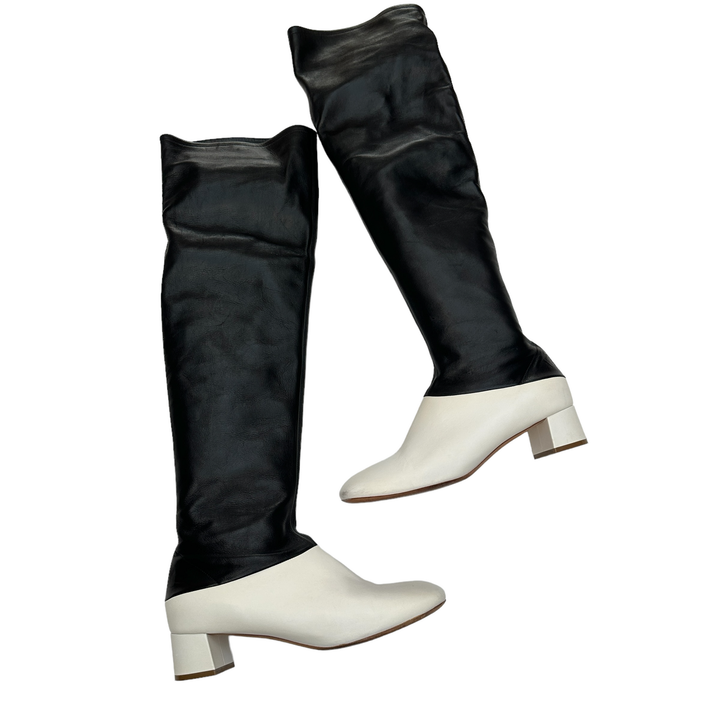 Black & White Tall Boots - 10