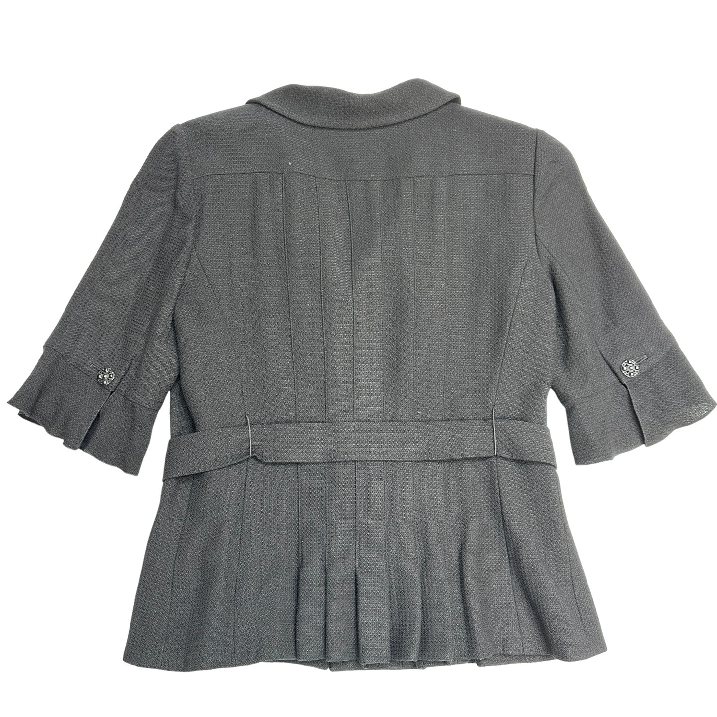 Black Wool Belted Top - M