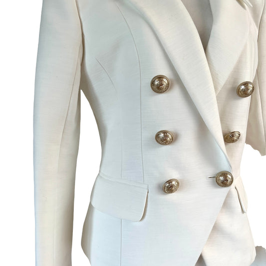 White Cotton Blazer - M