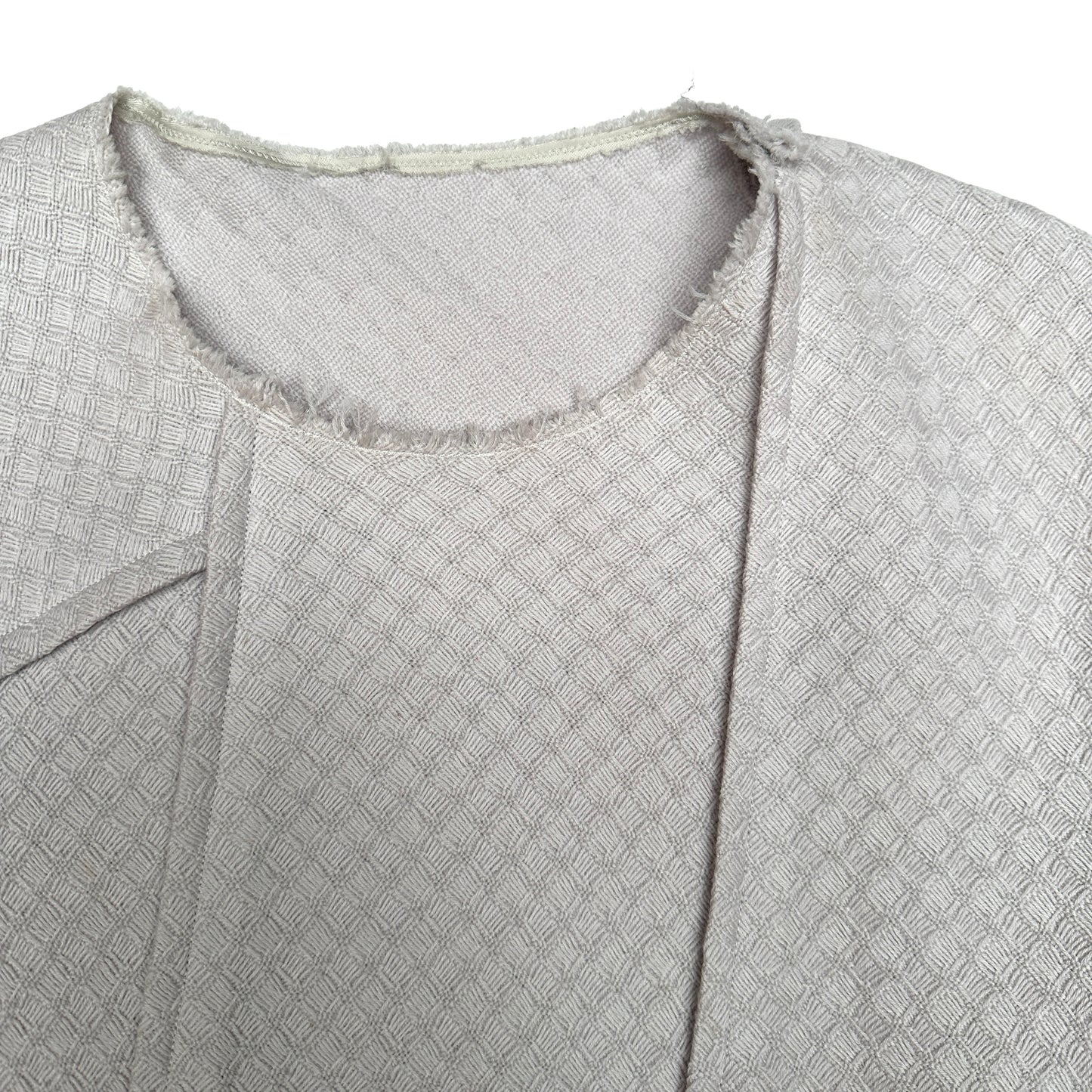 Grey Wool Dress w/Silver & Lace details - M