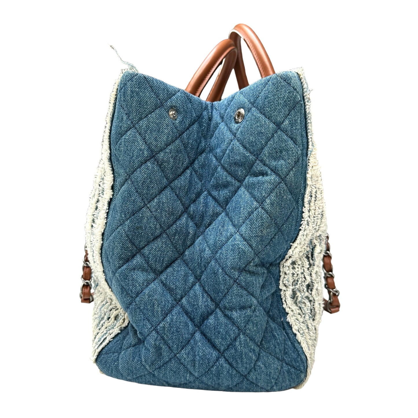 Denim Tote with Raw Hems