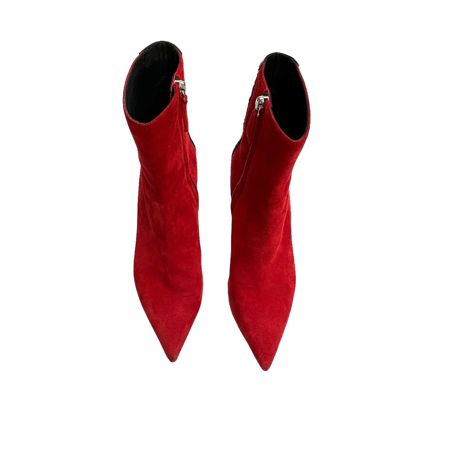 Red Suede Boots with Leopard Ponyhair - 5