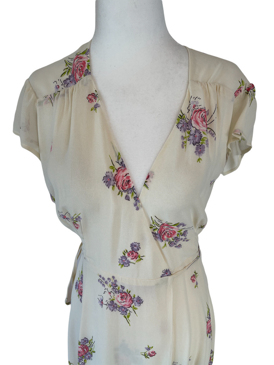 Cream Floral Dress - XS