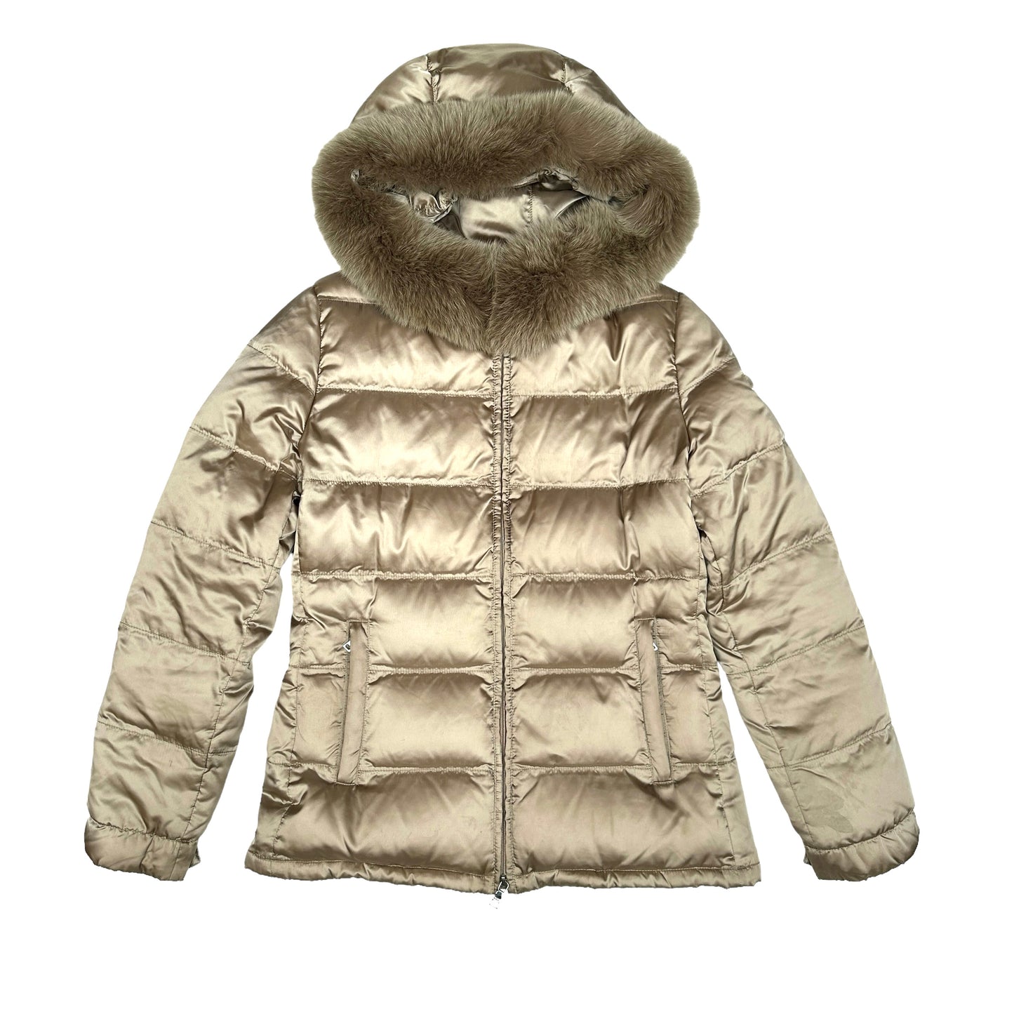 Down Puffer Jacket with Fur - M