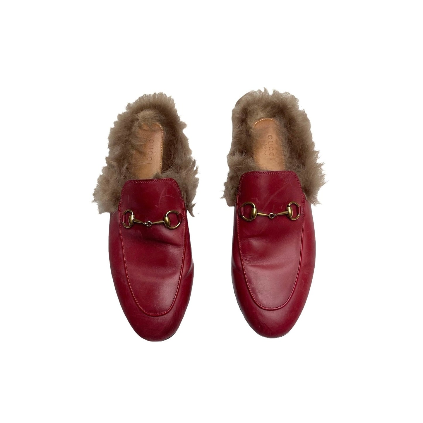 Red Leather Loafers - 8