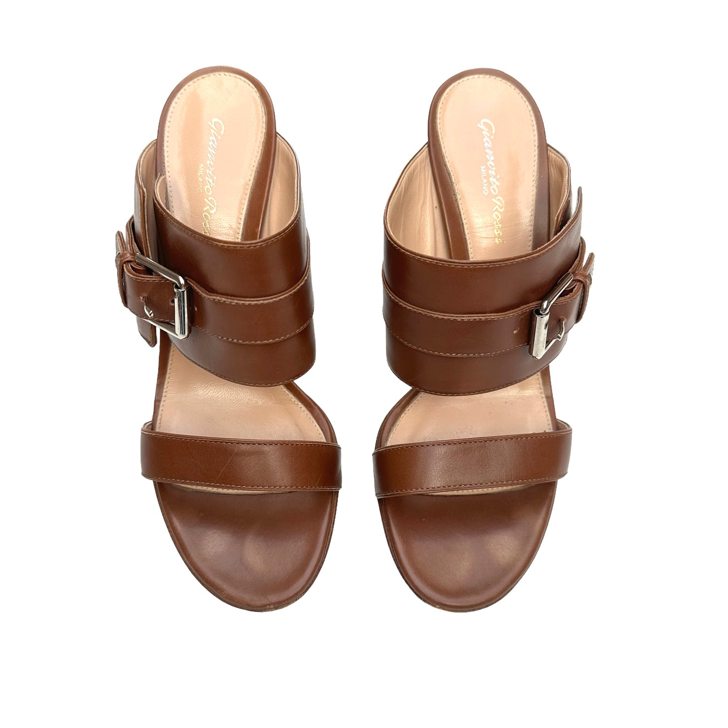 Brown Leather Heels - 9.5