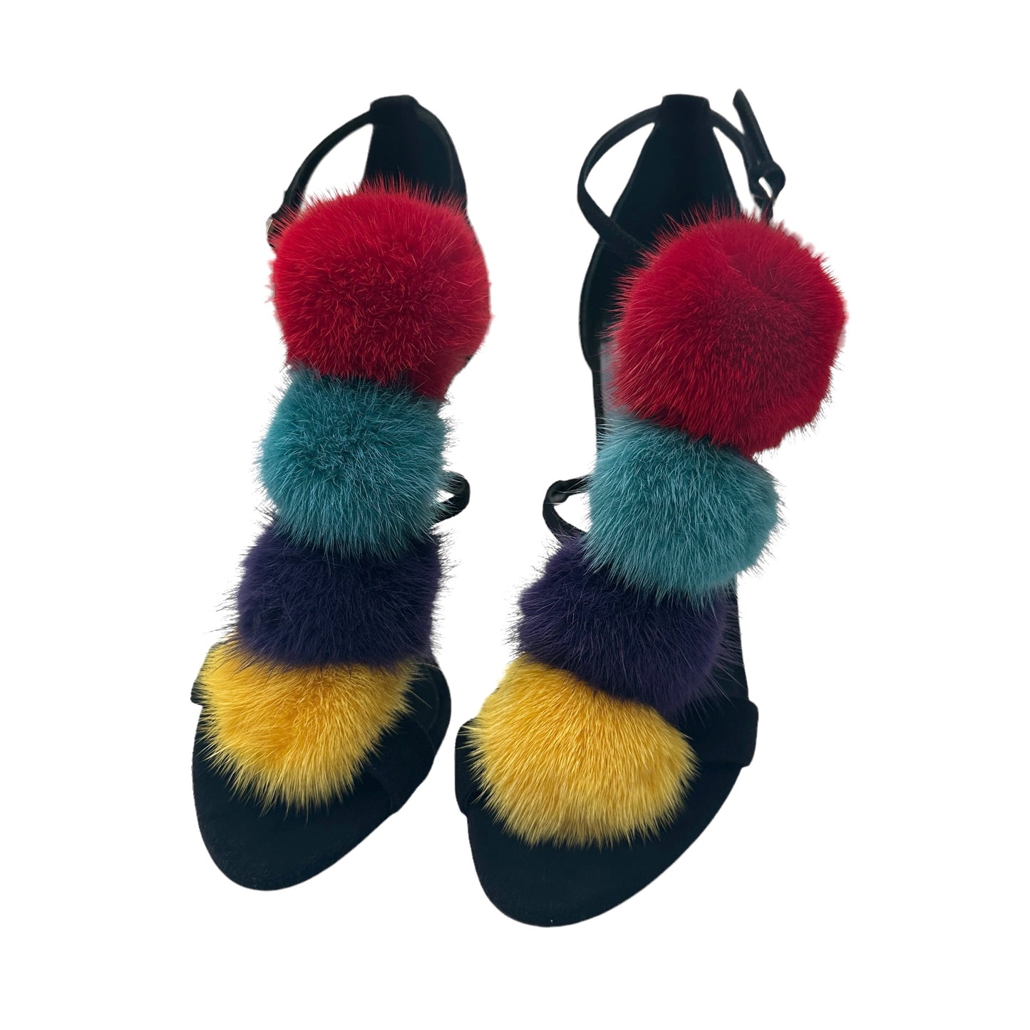 Fur Embellished Heels - 8