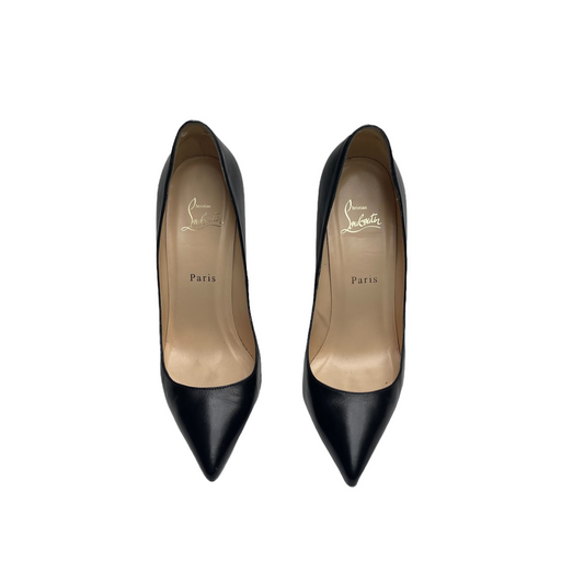 Black Leather Heels - 8