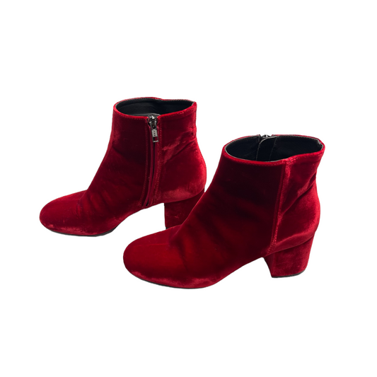 Red Velvet Boots - 8