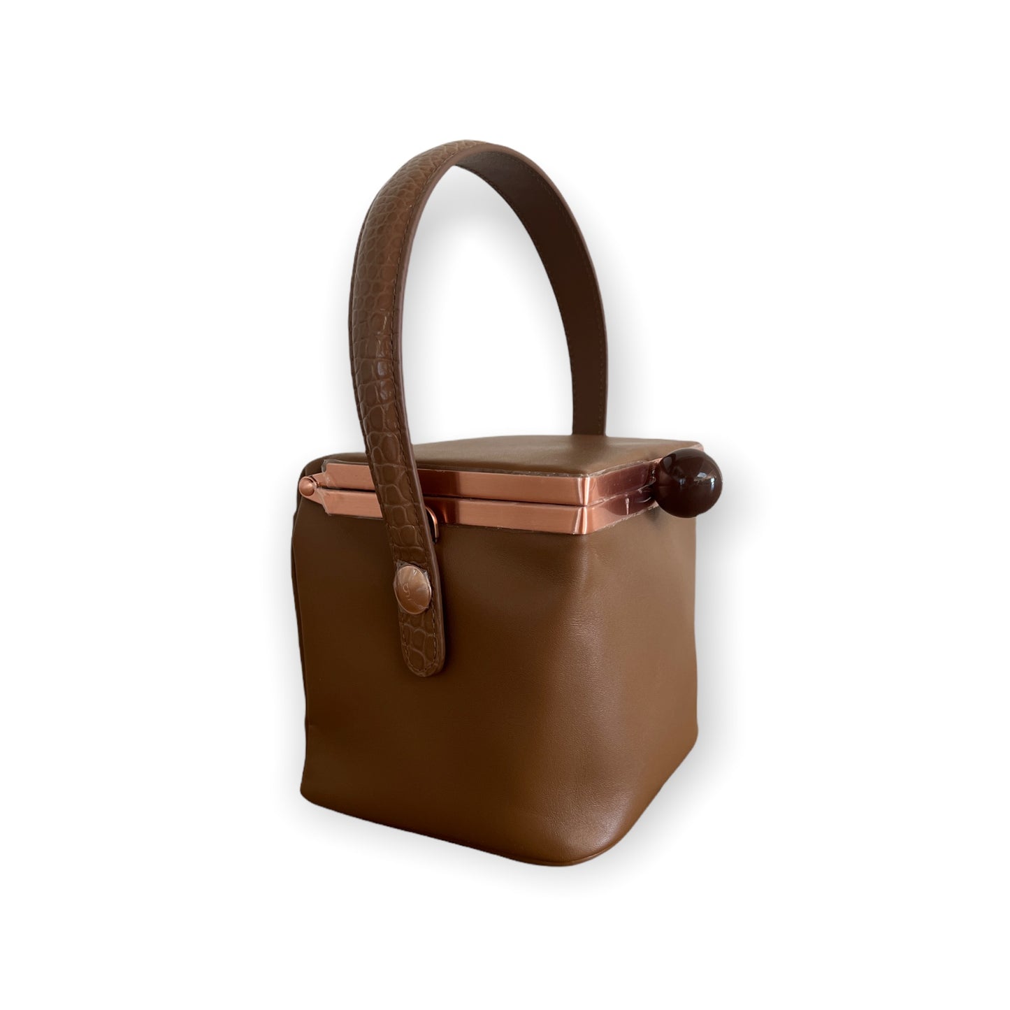 Dona Tan Leather Square Box Bag