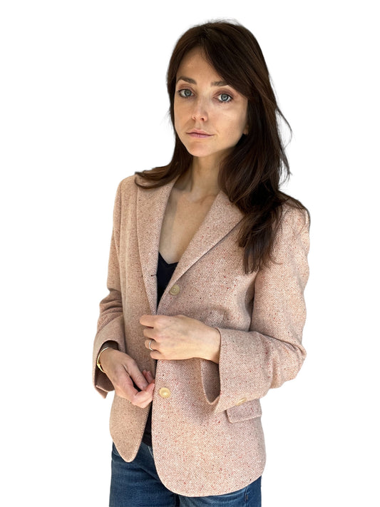Vintage Light Pink Cashmere Blazer - M