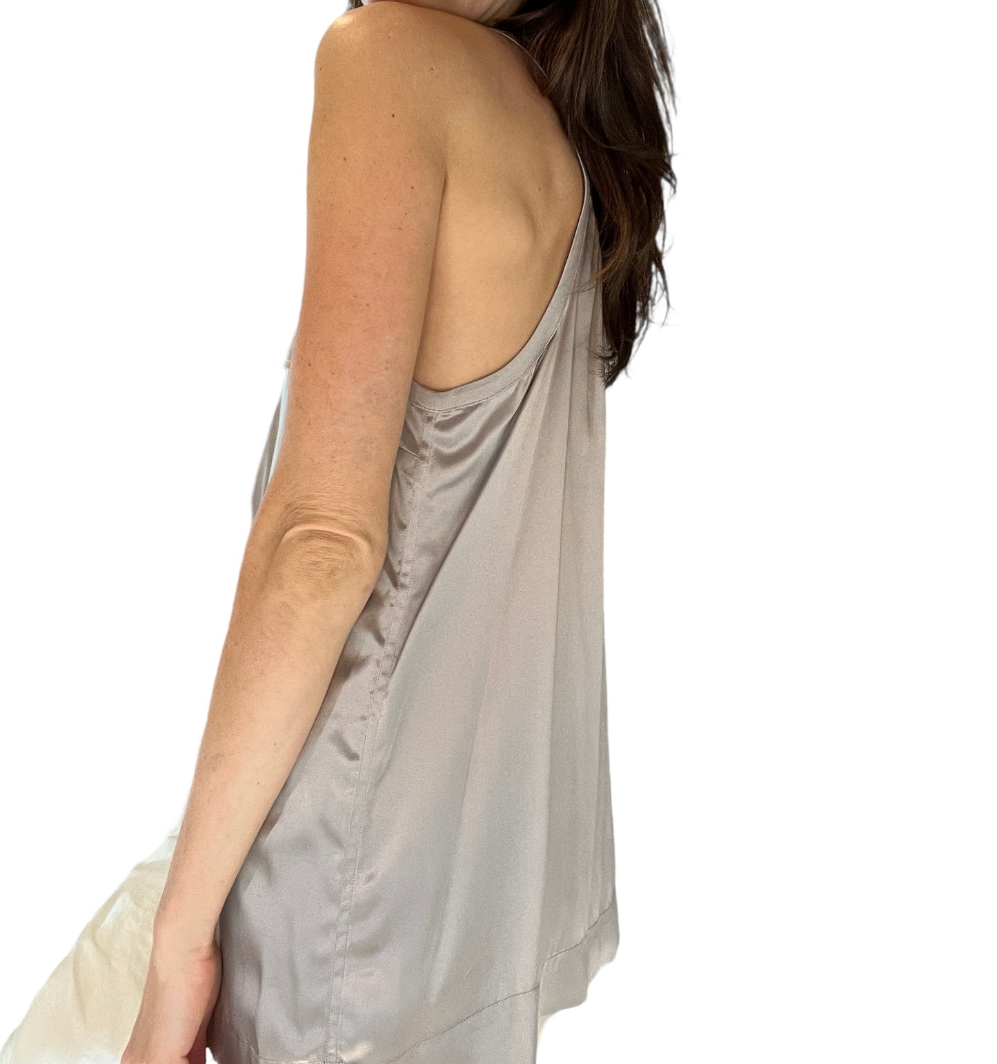 Beige Silk Tank Top - M